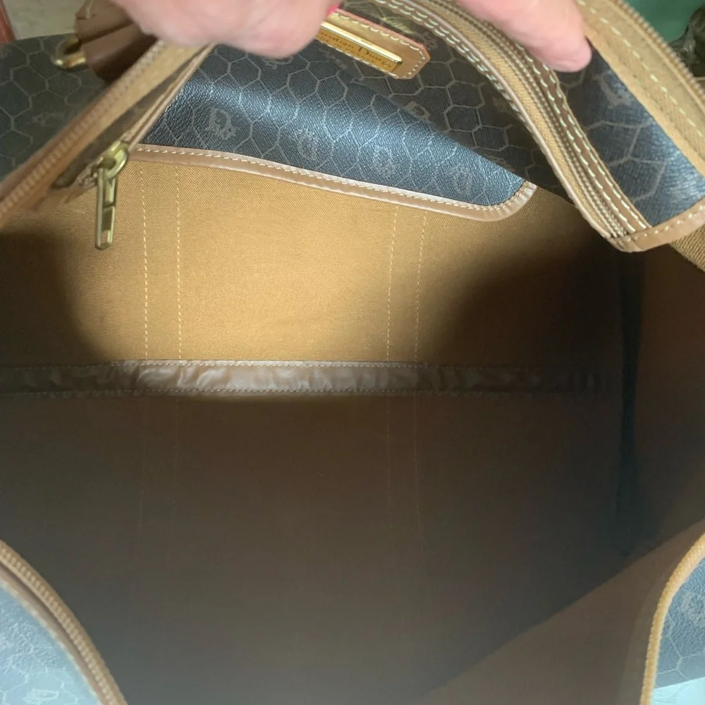 Christian Dior Black & Brown Duffel Travel Bag